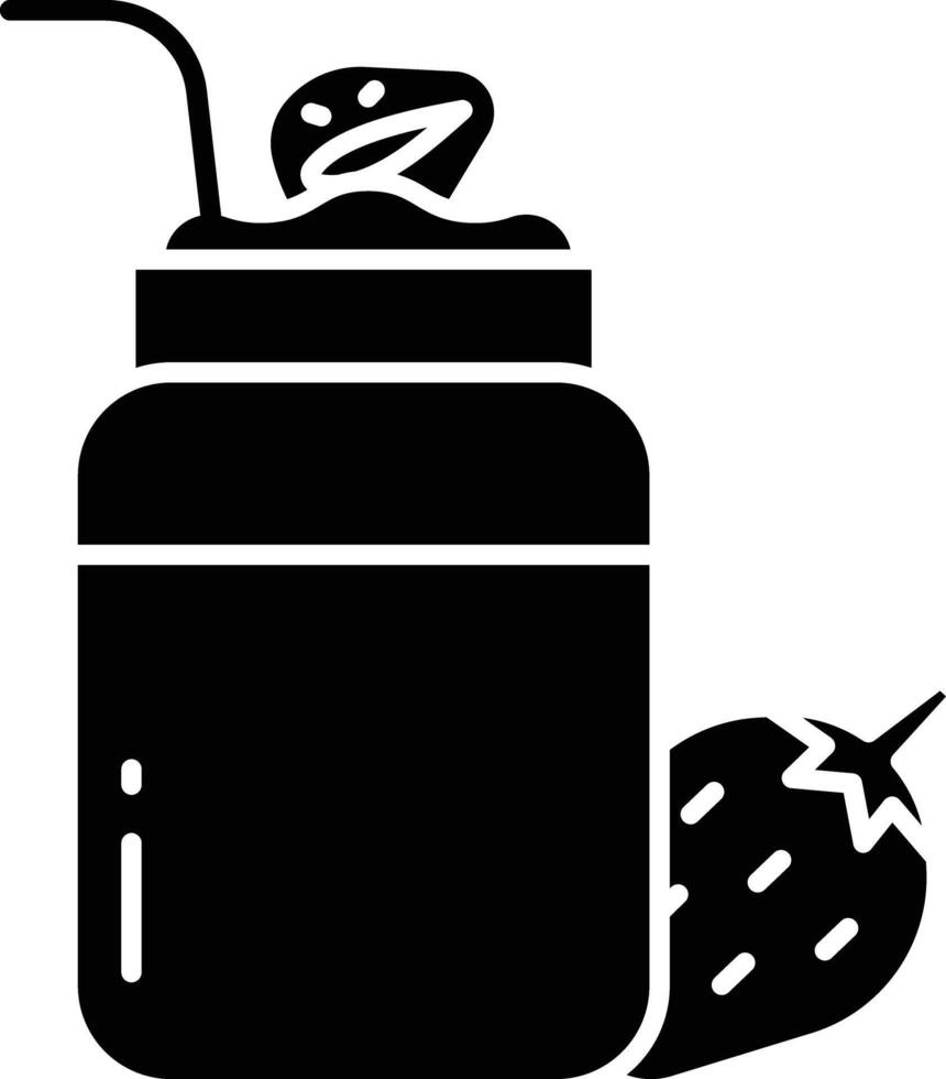 Strawberry slice solid glyph illustration vector
