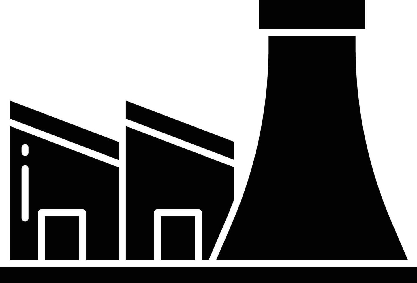 Nuclear Plant solid glyph illustration vector