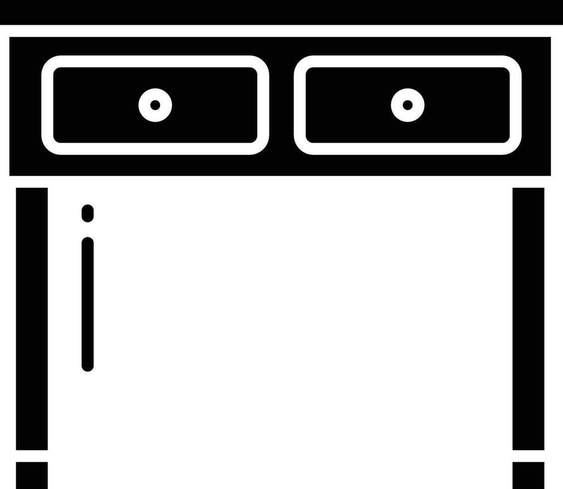 Table solid glyph illustration vector