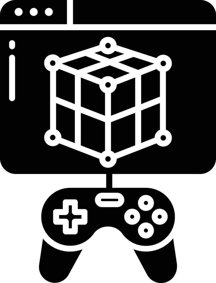 Web game solid glyph illustration vector