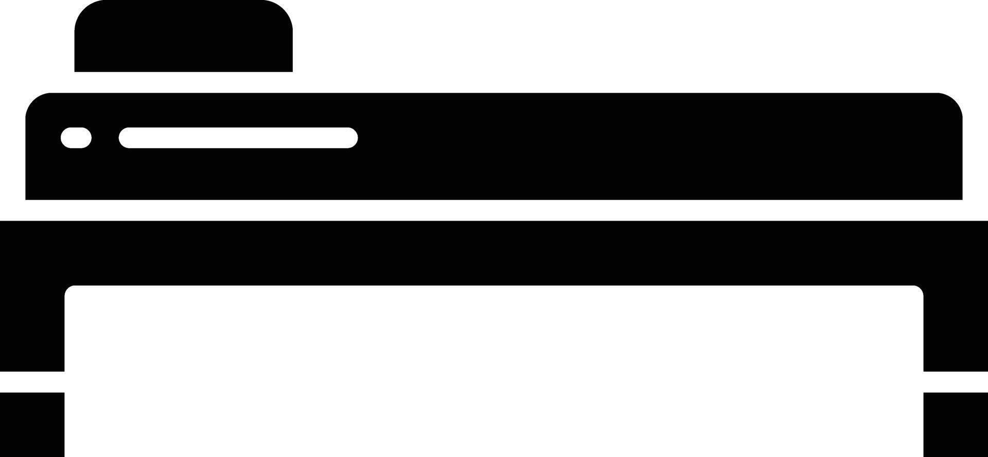 Bed solid glyph illustration vector