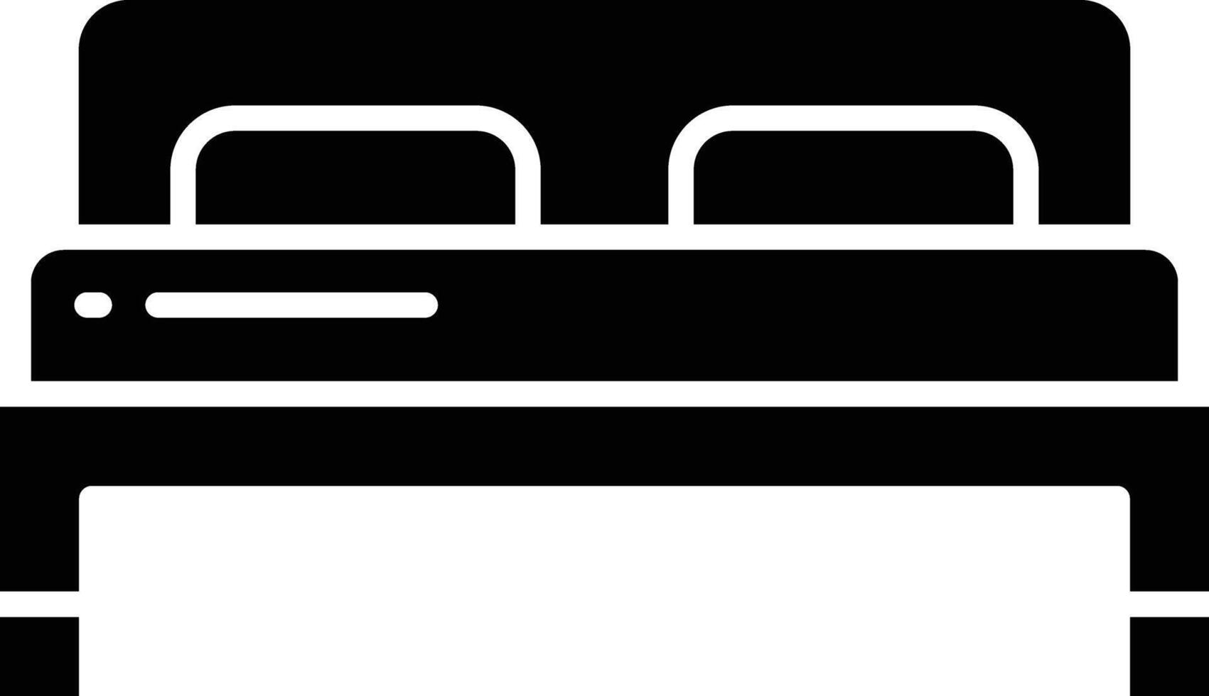 Bed solid glyph illustration vector