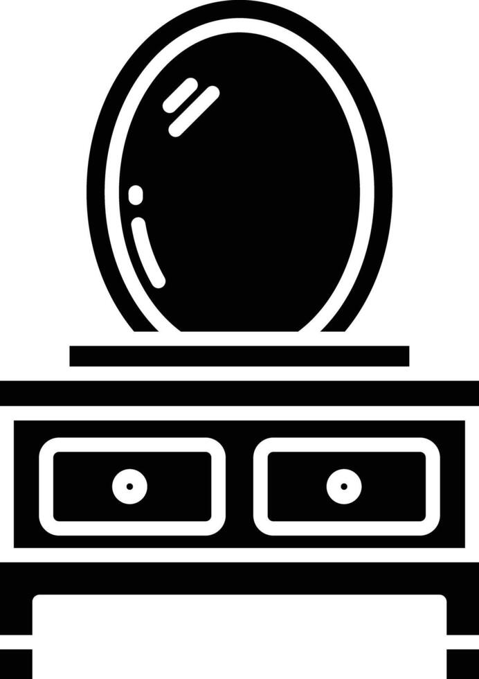 Mirror stand solid glyph illustration vector