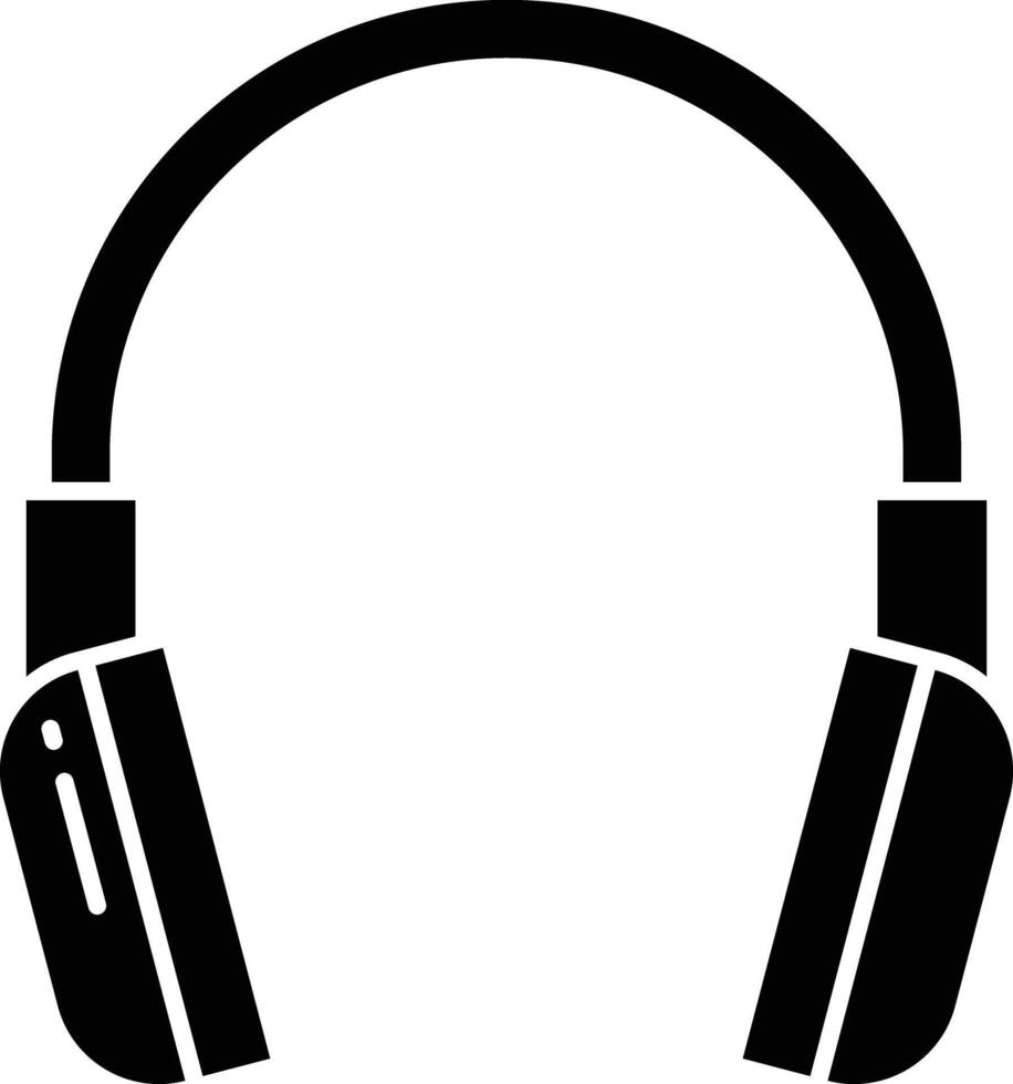 Headphones solid glyph illustration vector