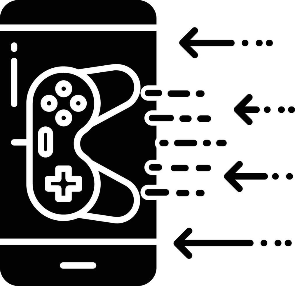 Mobile game solid glyph illustration vector