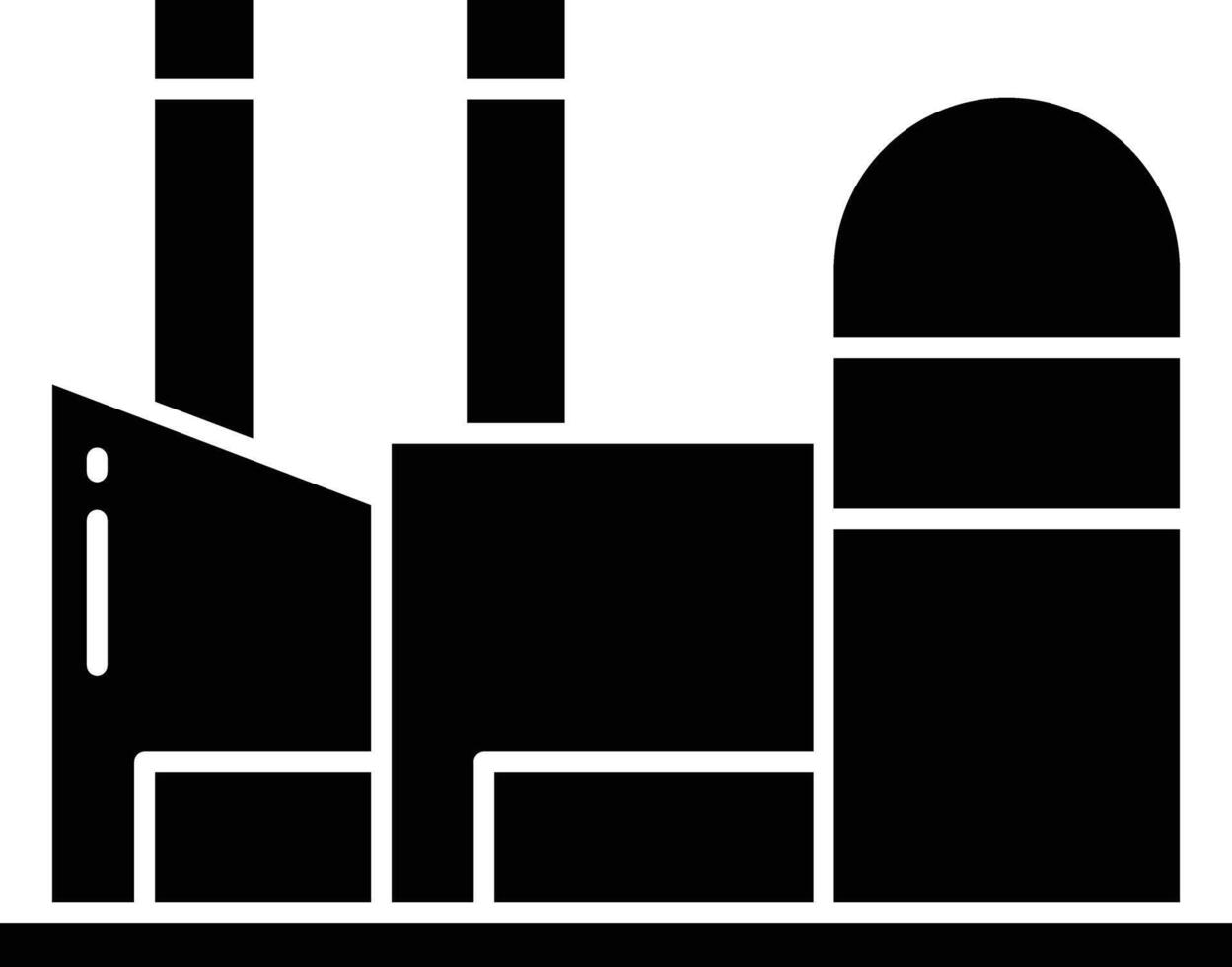 Factory solid glyph illustration vector