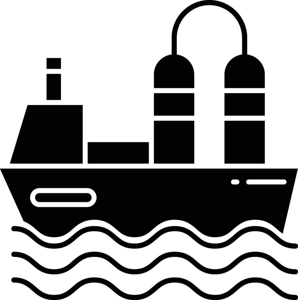 Oil Tanker solid glyph illustration vector