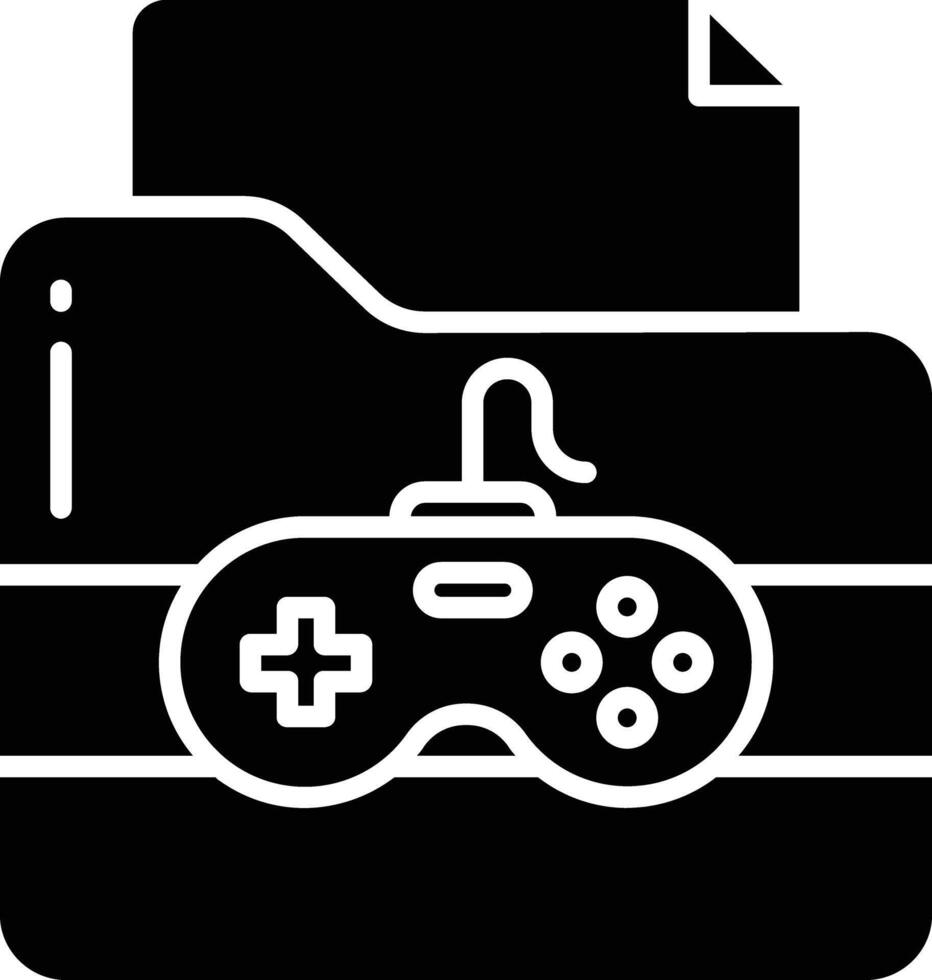 Folder solid glyph illustration vector
