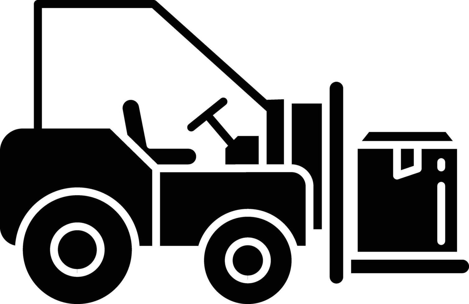 Forklift solid glyph illustration vector