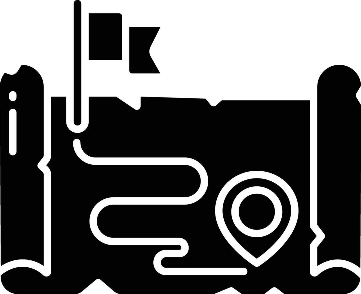 Map solid glyph illustration vector