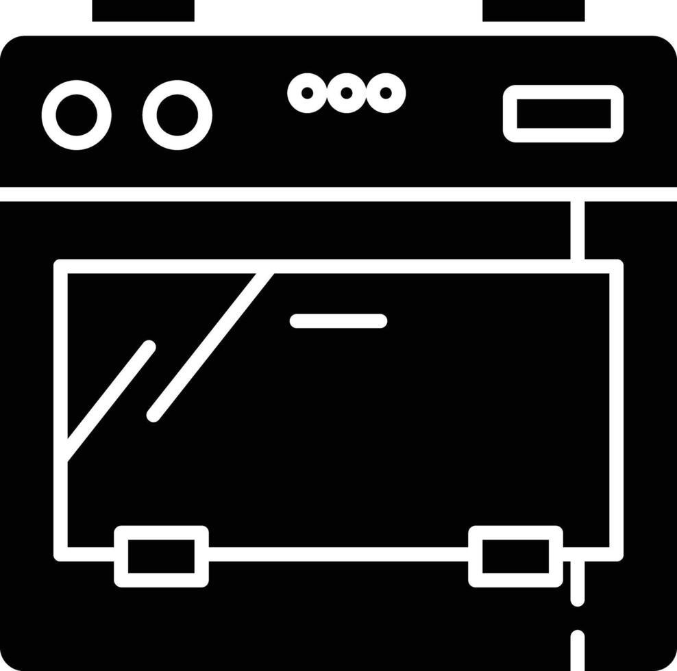 Oven solid glyph illustrations vector