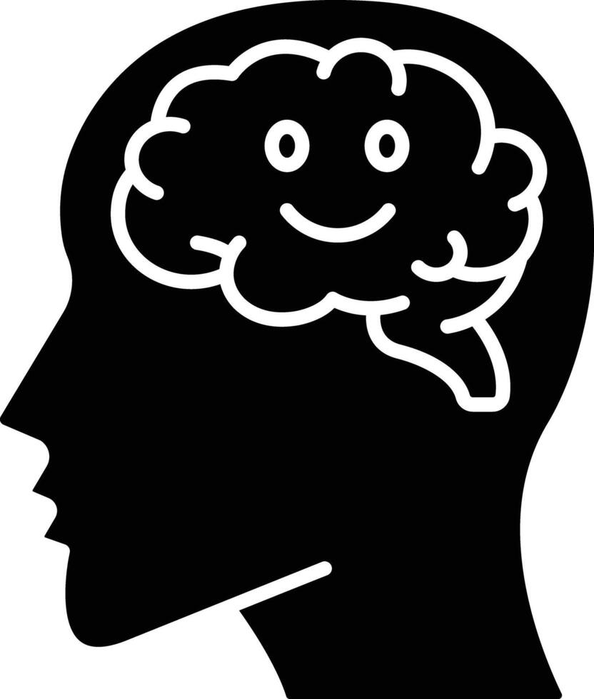 Positive thinking solid glyph illustration vector