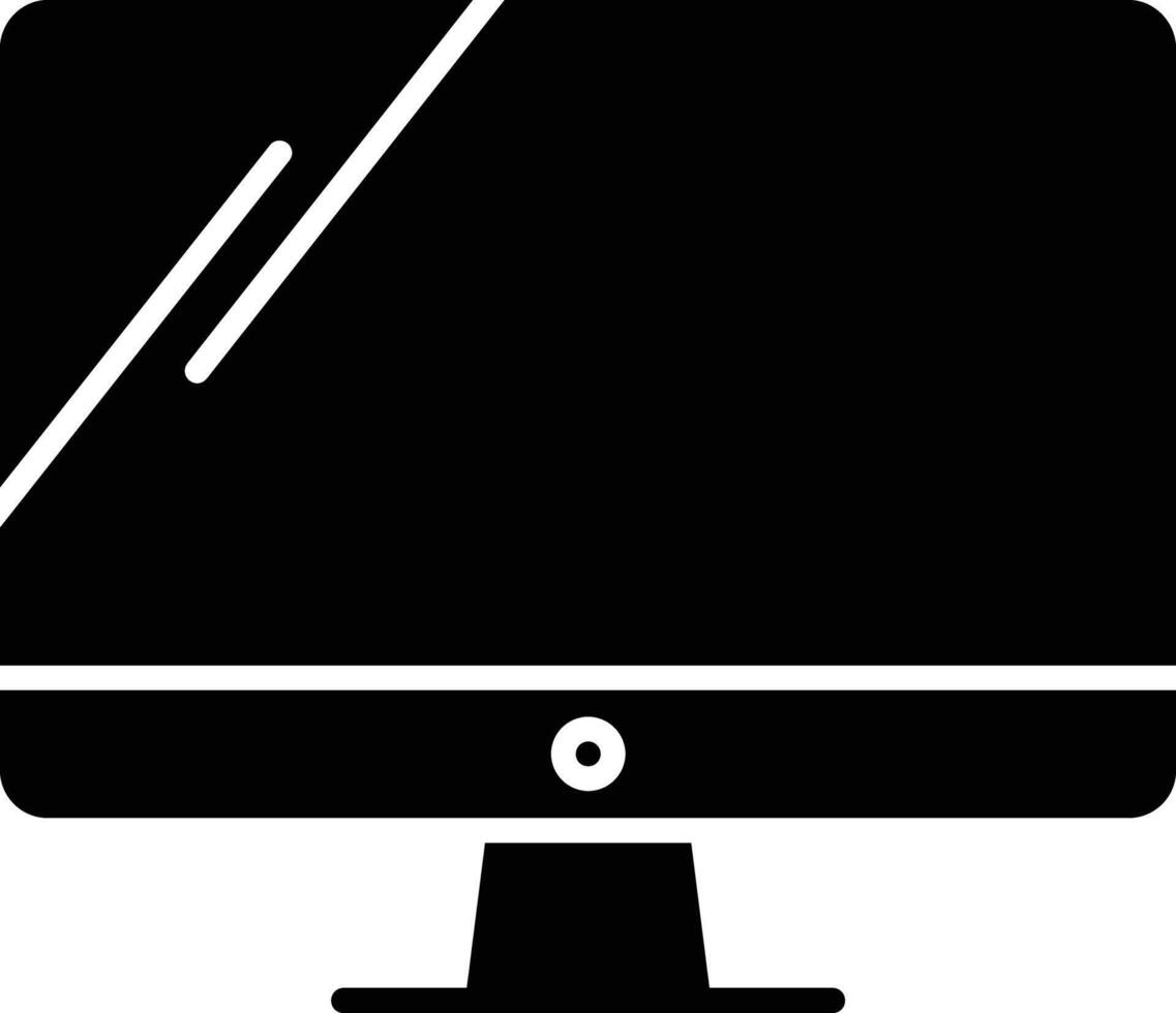 Computer solid glyph illustrations vector
