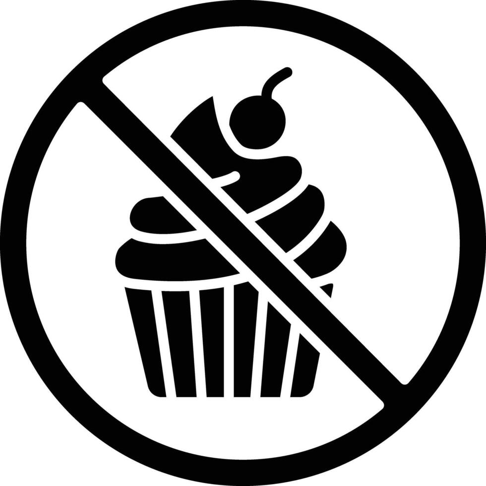No Desert solid glyph illustration vector