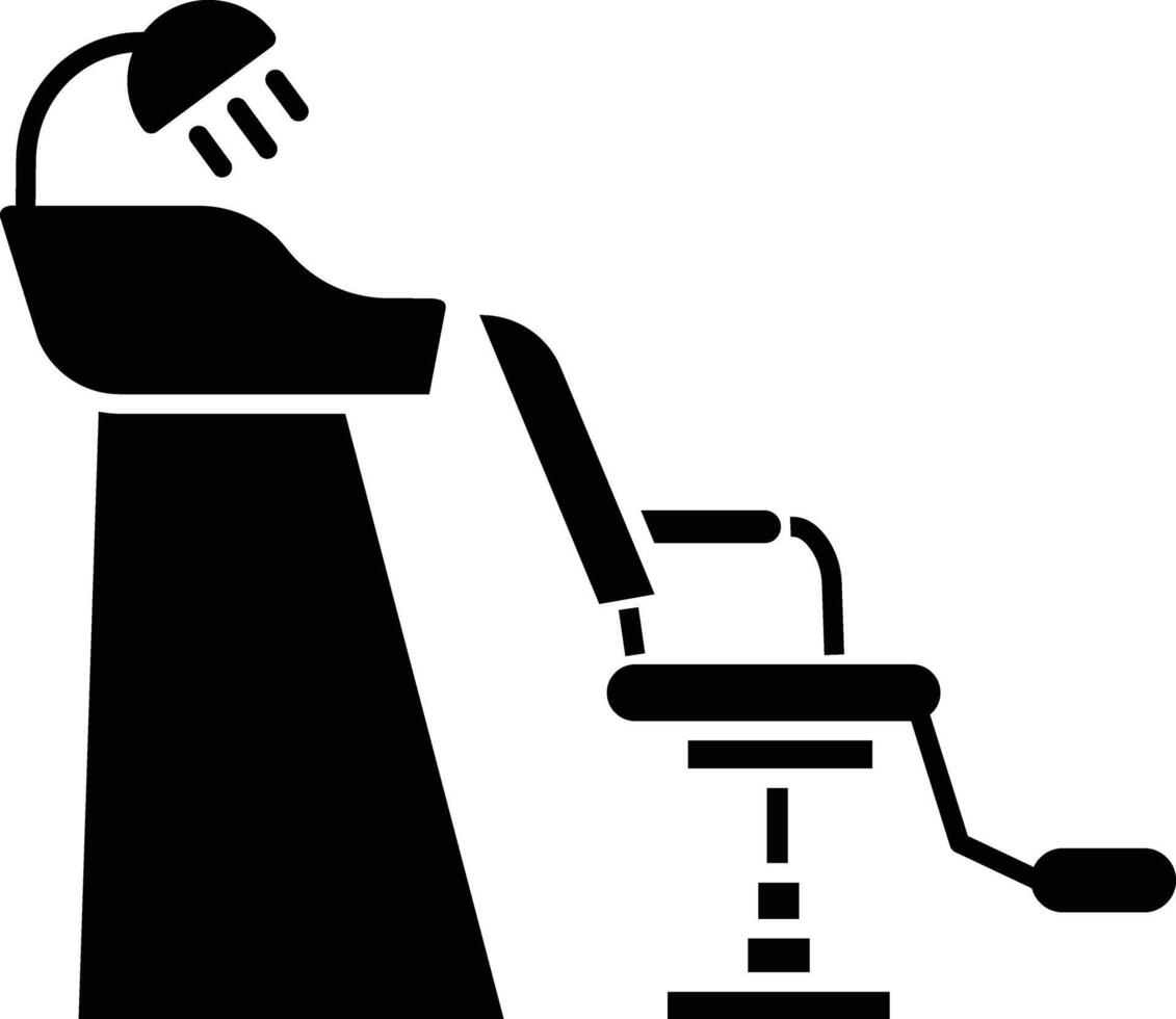 Hair wash sink solid glyph illustration vector