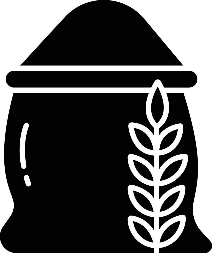 wheat bag solid glyph illustration vector