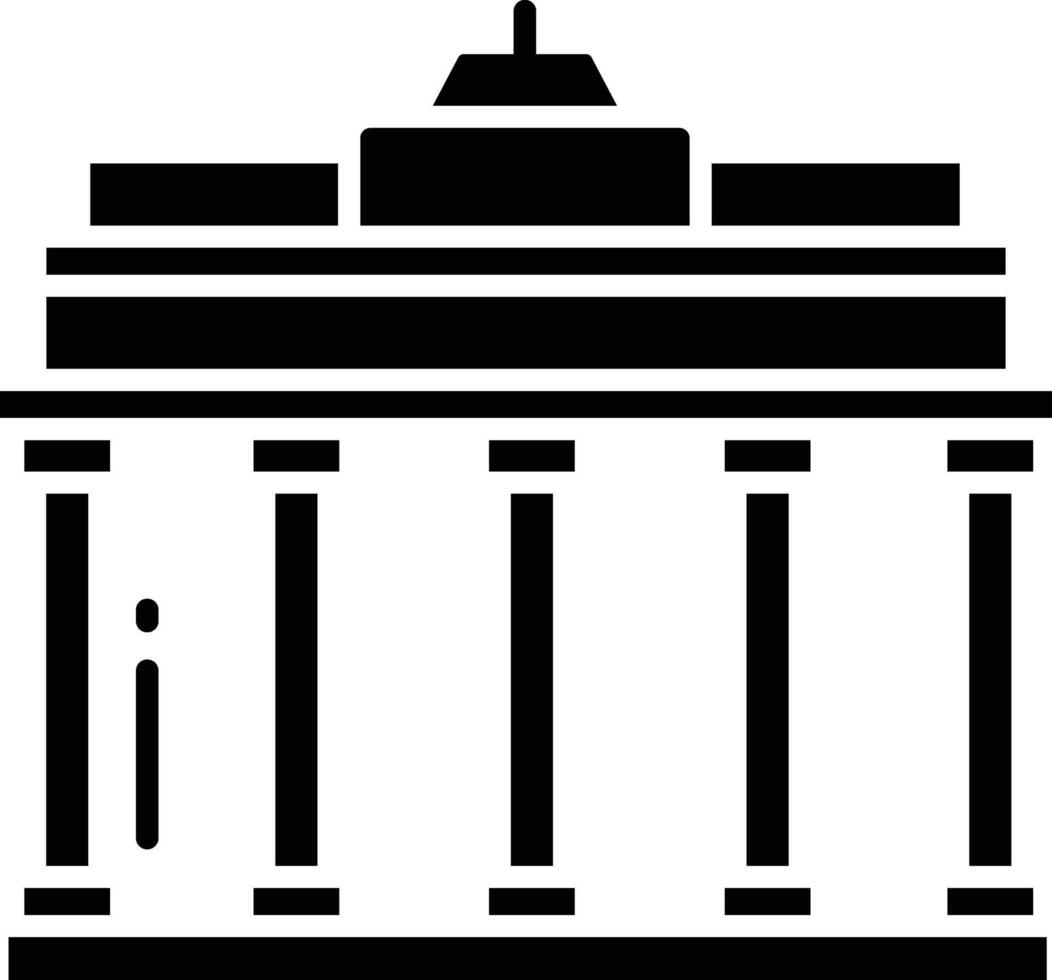 Brandenburg gate solid glyph illustration vector