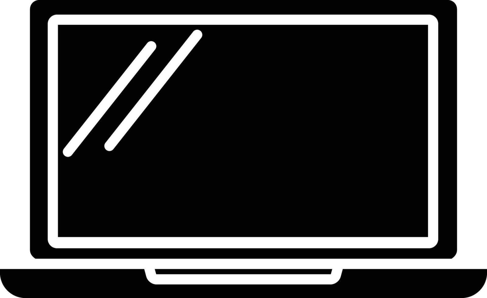 Laptop solid glyph illustrations vector