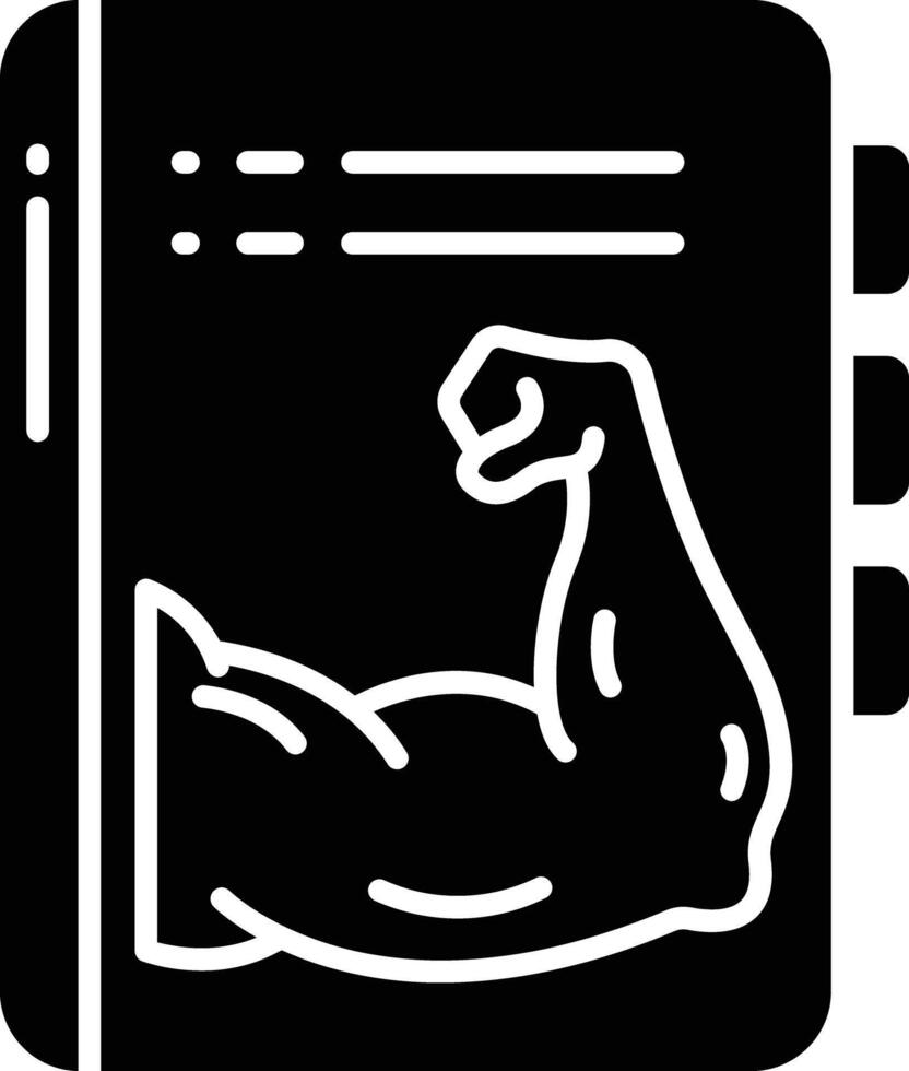 Book solid glyph illustration vector