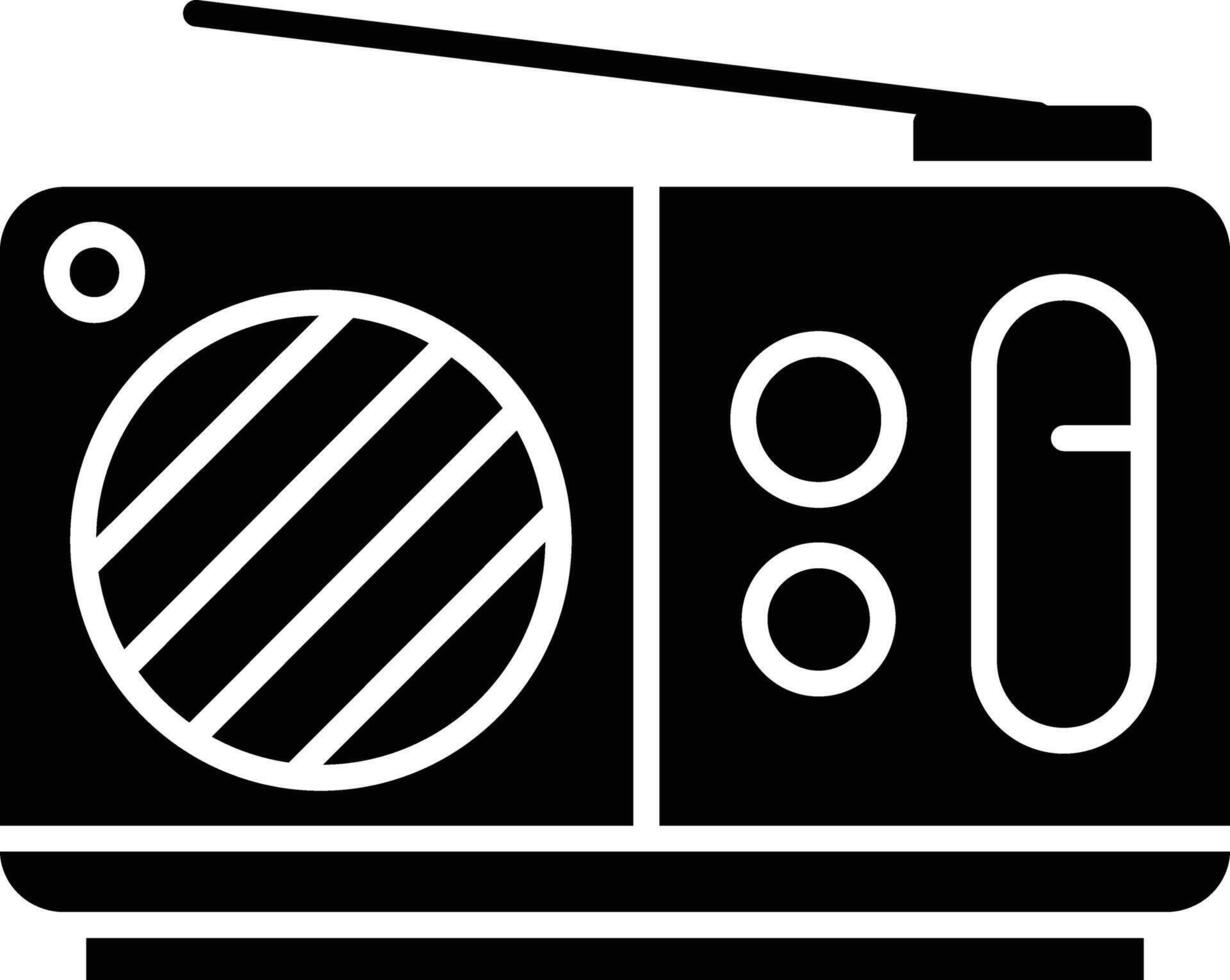 Radio solid glyph illustrations vector