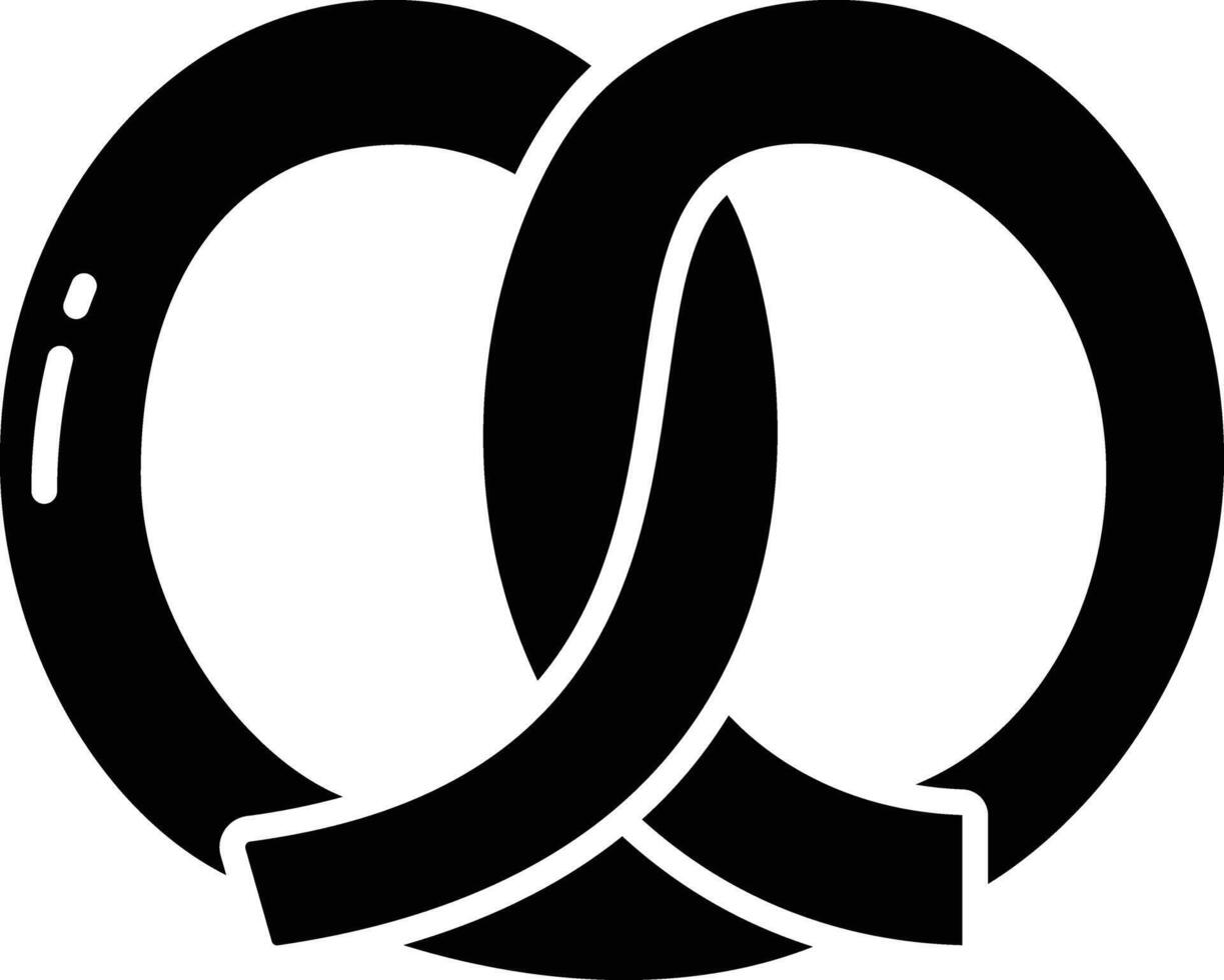 pretzel solid glyph illustration vector