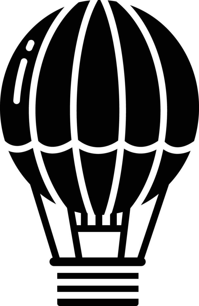 hot air balloon solid glyph illustration vector