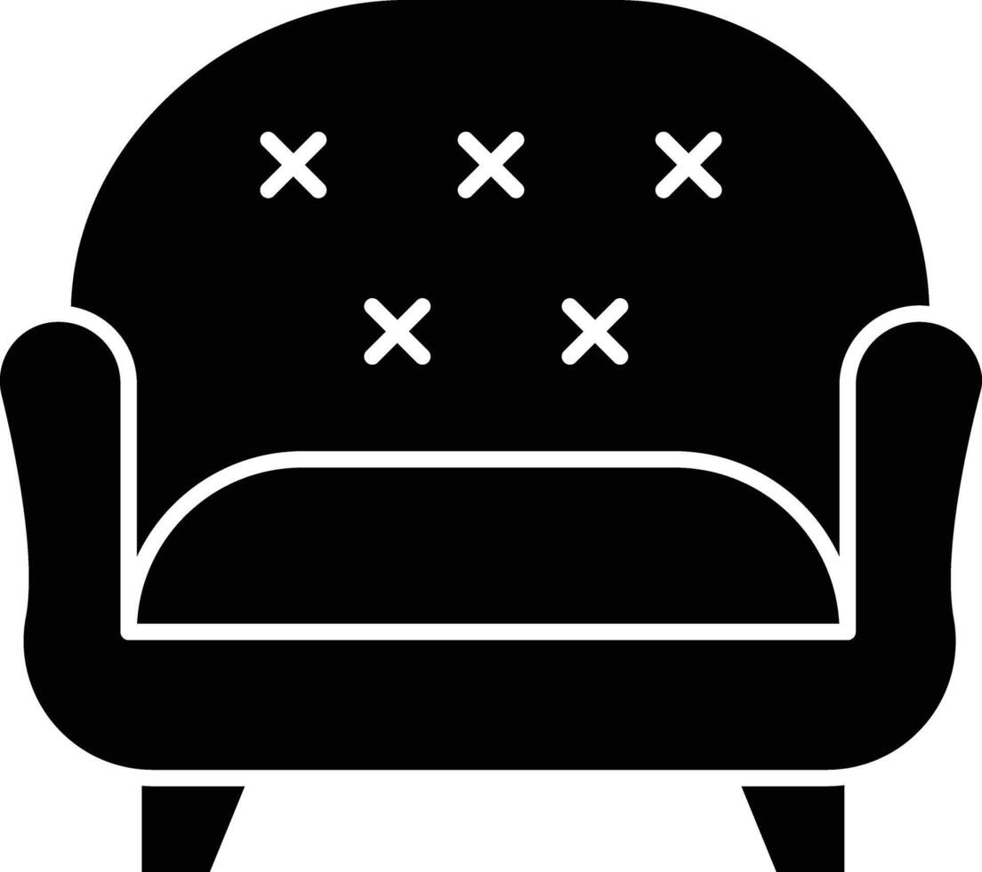 Sofa solid glyph illustration vector