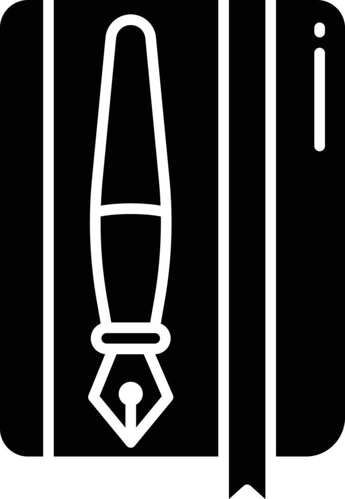 Diary solid glyph illustration vector
