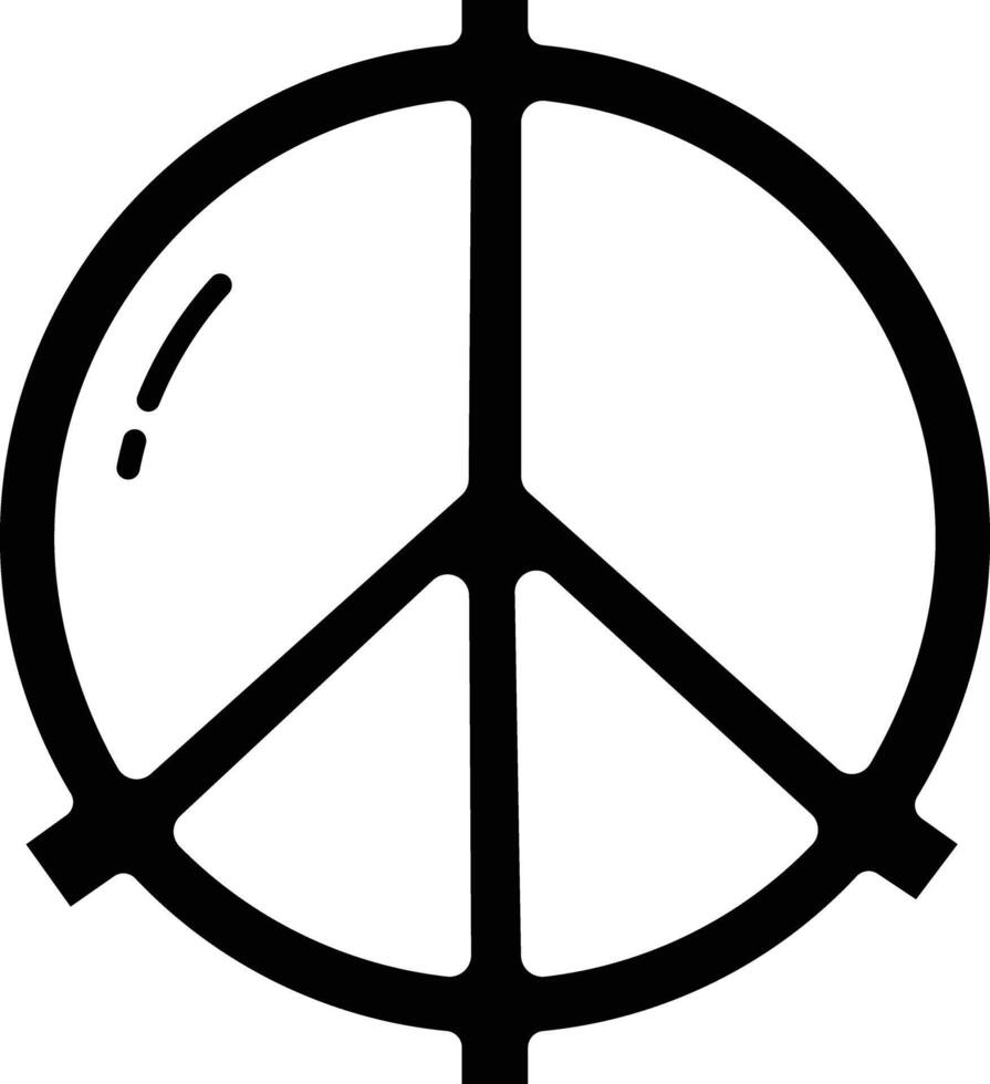 Peace solid glyph illustration vector