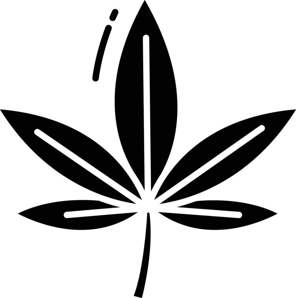 Cannabis solid glyph illustration vector