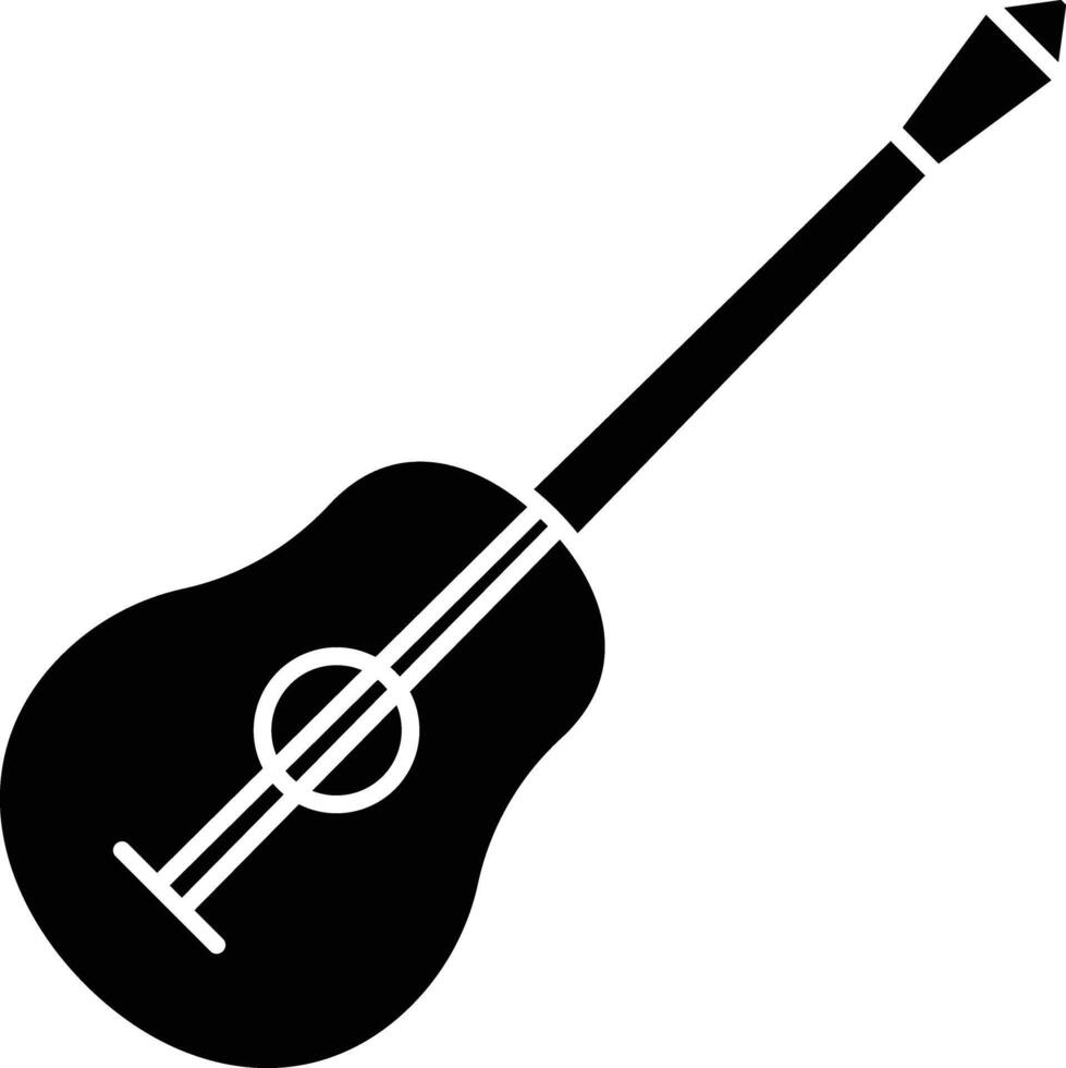 ukulele solid glyph illustration vector