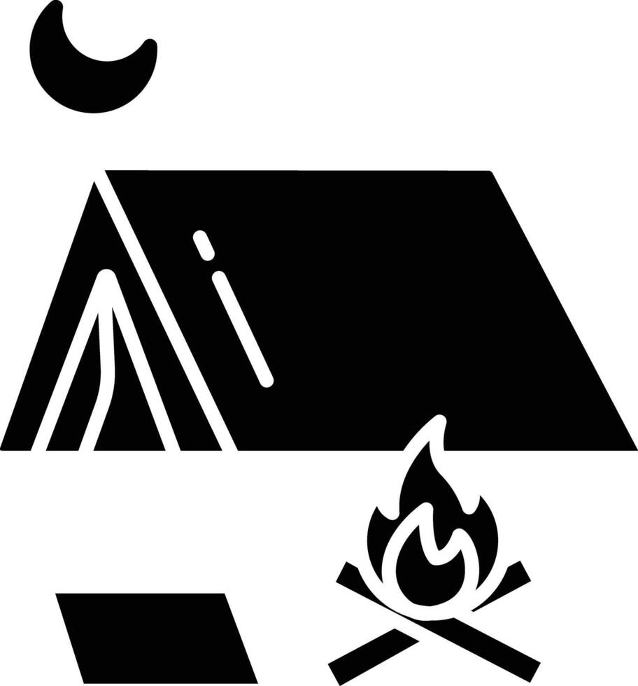 Camp solid glyph illustration vector