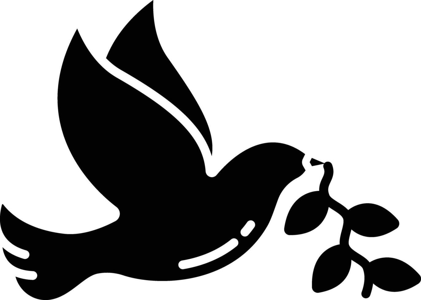 Dove solid glyph illustration vector
