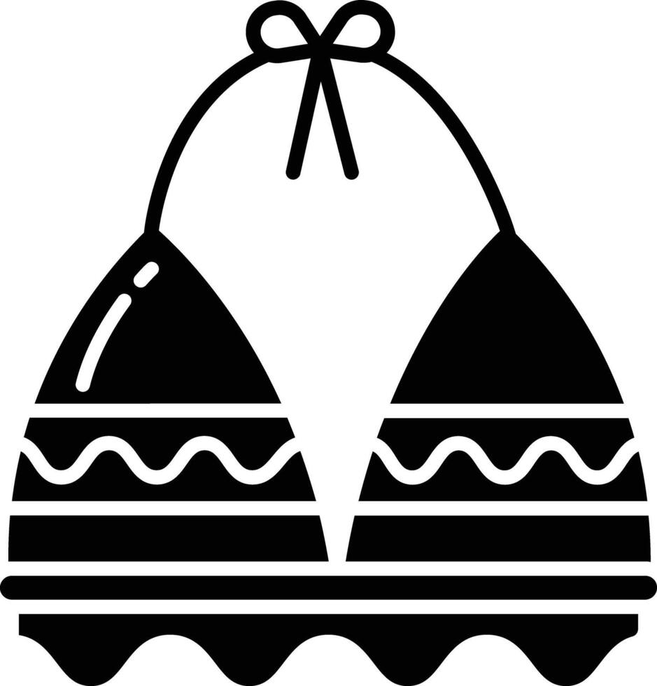 Bikini solid glyph illustration vector