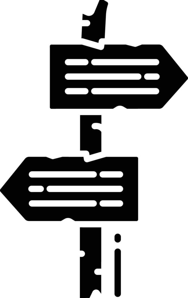 Sign board solid glyph illustration vector