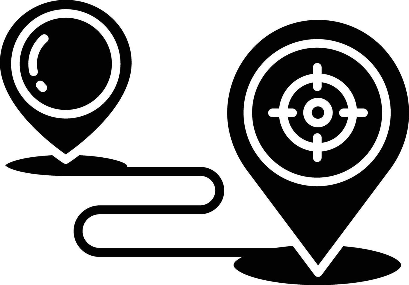 Route solid glyph illustration vector
