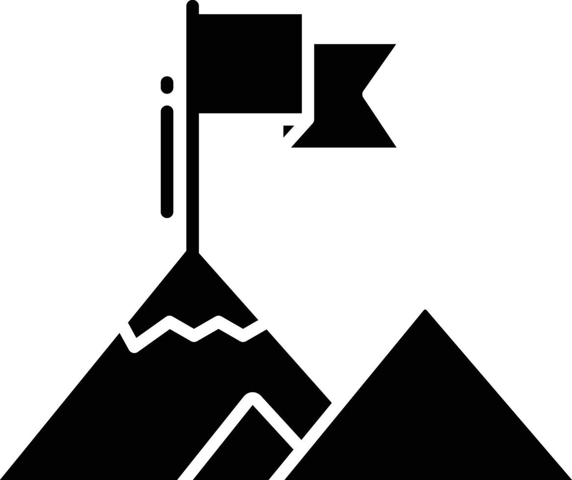 mountain solid glyph illustration vector