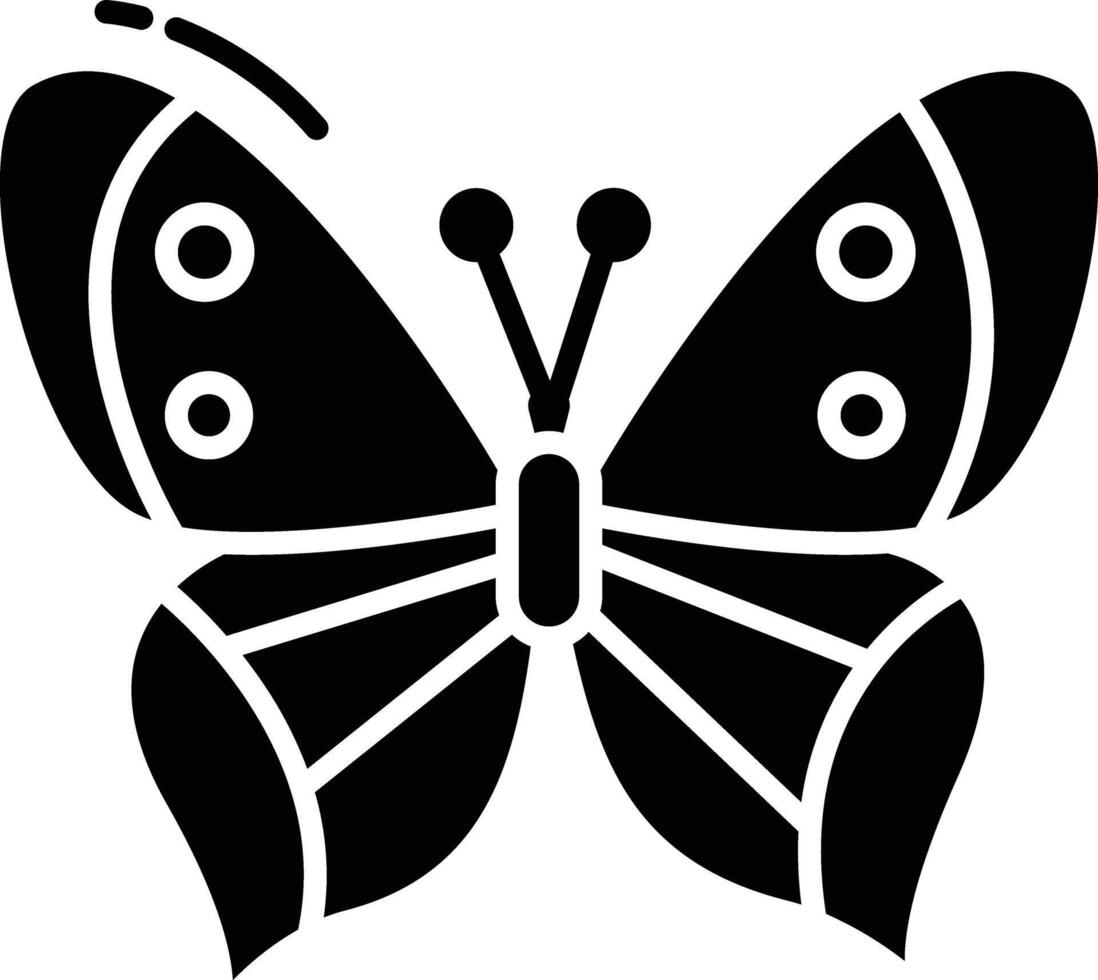 Butterfly solid glyph illustration vector
