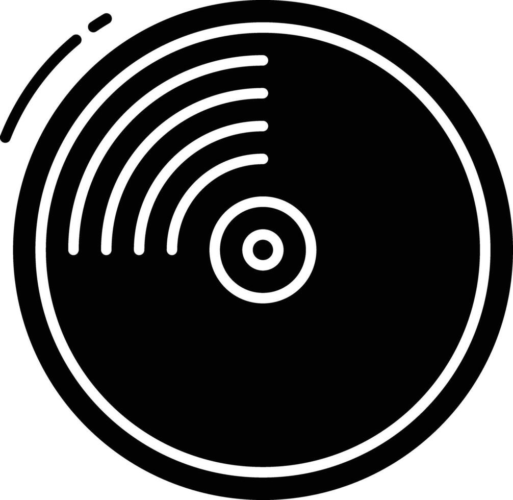 Vynil Disk solid glyph illustration vector