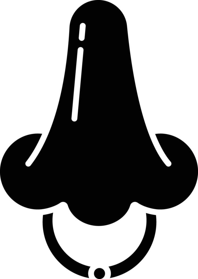 Nose ring solid glyph illustration vector