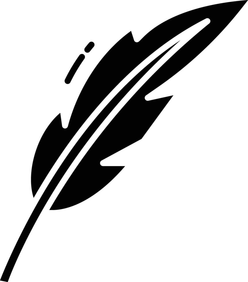 Feather solid glyph illustration vector