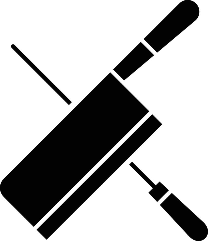 knife and skewer solid glyph illustration vector