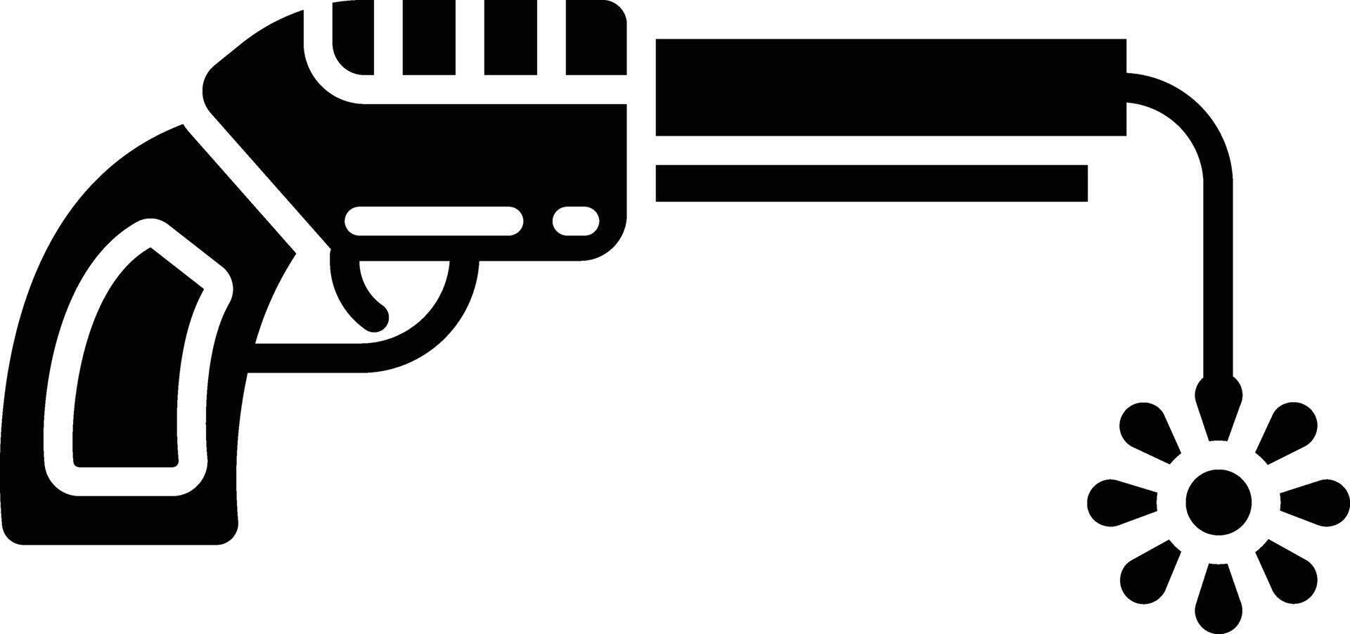 Gun flower solid glyph illustration vector
