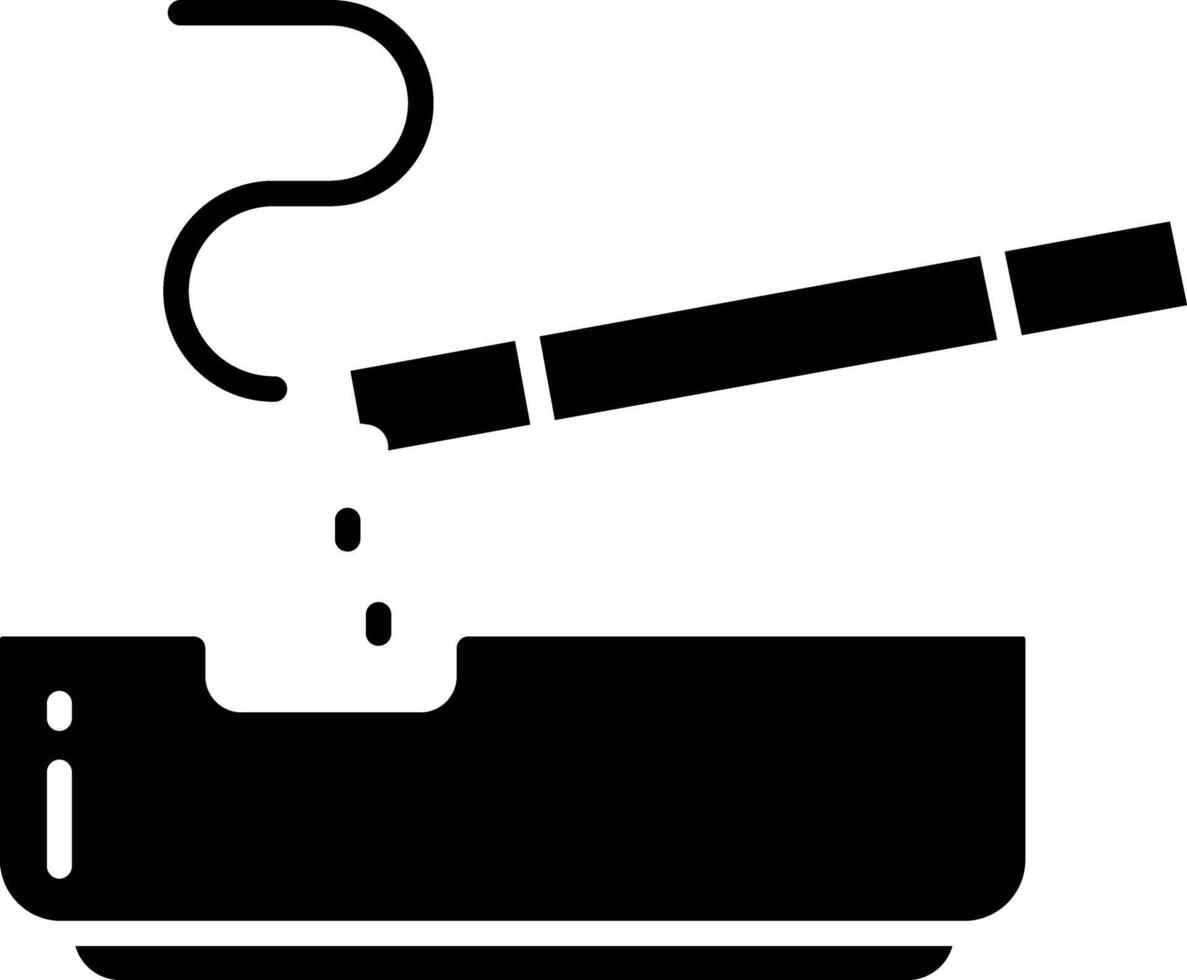Cigarette solid glyph illustration vector