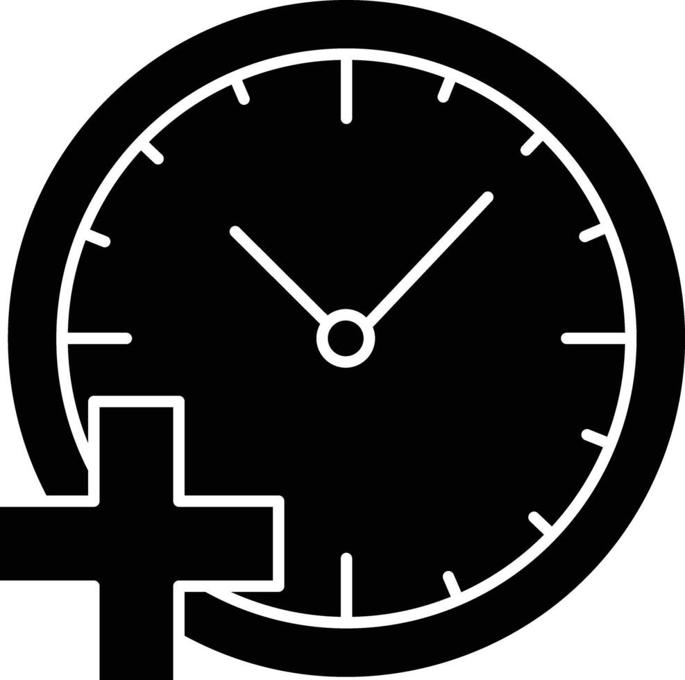 clock solid glyph illustration vector