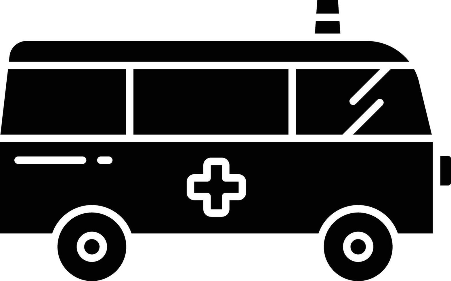 Ambulance solid glyph illustration vector