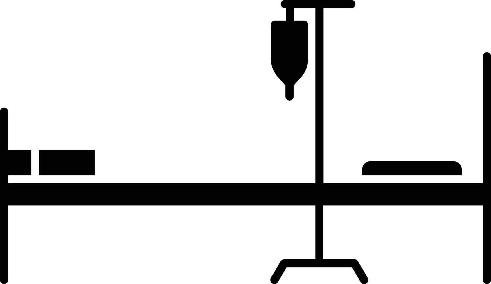 Bed solid glyph illustration vector