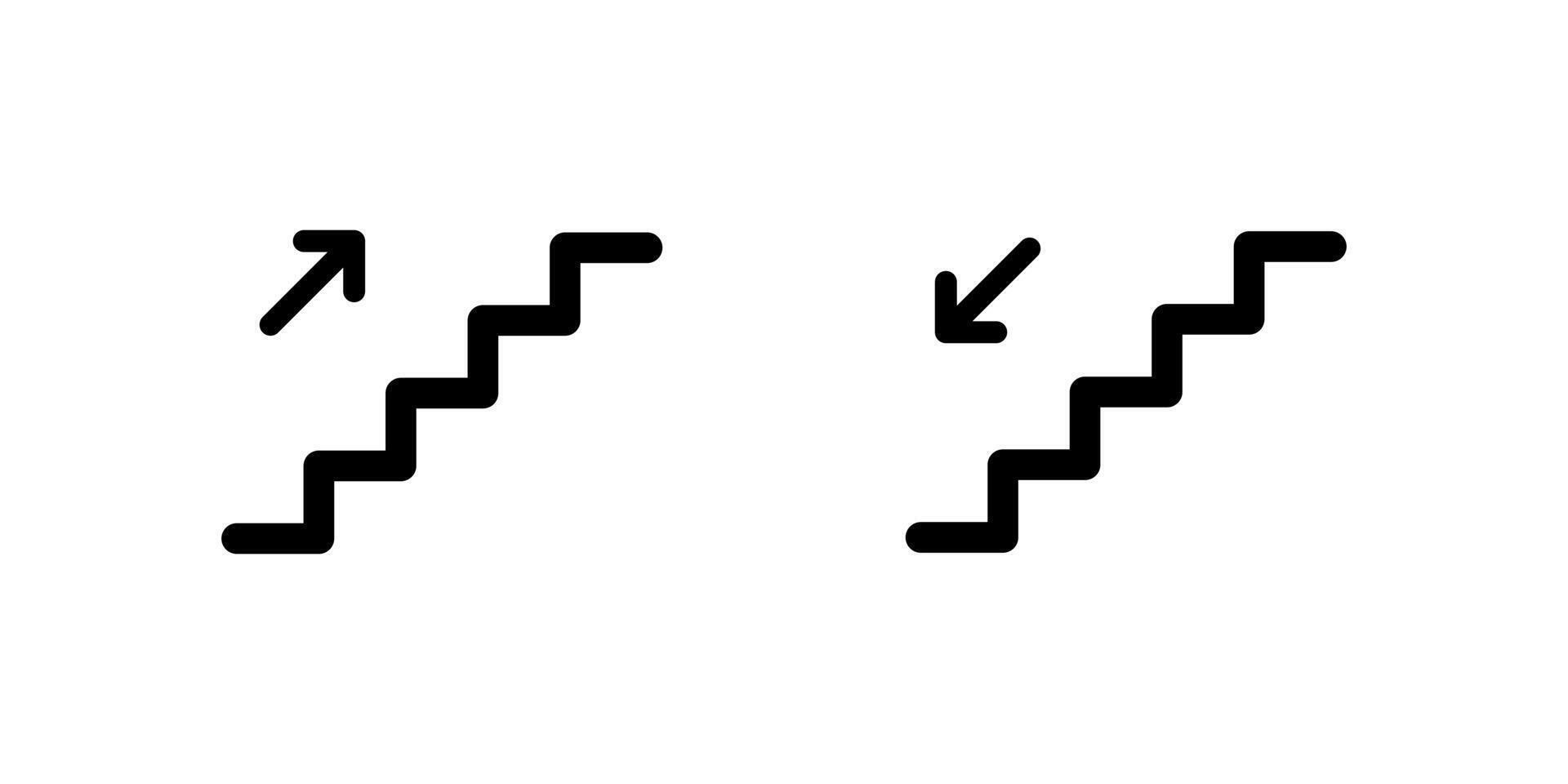 Upstairs and downstairs icon in rounded corner. Stairs, ladder sign symbol vector