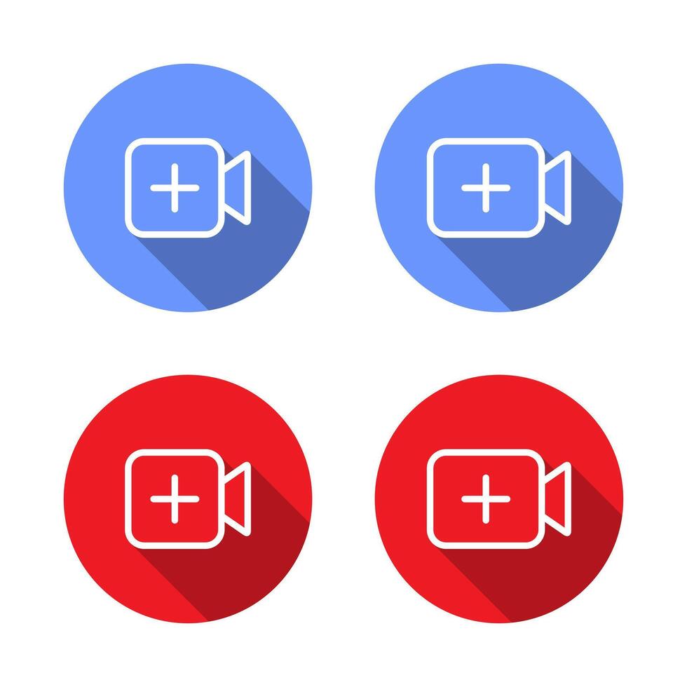 Add icon with long shadow. Upload content button vector