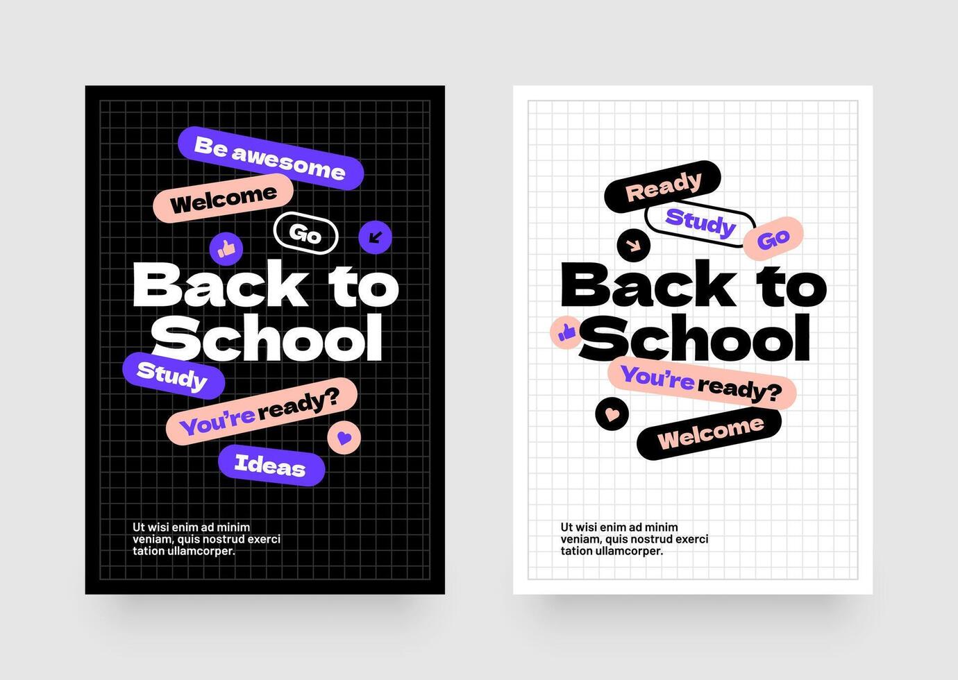 Back to school layout template. Design with colorful geometric shapes and eye catching typography for your flyer, poster, cover, brochure or banner. vector